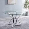 Glass/MDF Cocktail Table Round Dining Room Table Sturdy Pedestal Residential Use