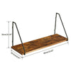 Set of 2 Wood Rustic Shelves Wall Hanging Metal Shelves Mounted Floating Shelves