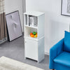 Storage Cabinet Display Unit with Door Shelf White Home Living Room Hallway BN