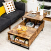 110cm Lift Top Coffee Table Modern Wooden Lift Top Dining Table Hidden Storage