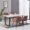 Set of 2/4 Dining Chairs Velvet Padded Seat Metal Legs High Back Chairs Kitchen