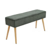 Hallway Bed End Bench Fabric Padded Seat Long Stool Dining Bench Wooden Legs