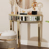 Half Moon Mirrored Console Table Dressing Desk Sofa Hallway Glass Accent Display