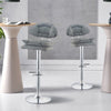 Set of 2 Counter Chairs Faux Leather Bar Stools Upholstered Seat Barstool Salon
