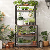 Industrial 5-Tier Kitchen Bakers Rack Microwave Stand Hooks Shelf fr Home Office