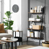 Home and Office Leaning Doored Bookcase Industrial Open Shelf Wood and Metal