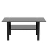 Rectangle Black Glass Coffee Table Clear Coffee Table Living Room Furniture MA