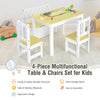 4PCS Kids Table & Chair Set 2-In-1 Wooden Toddler Activity Furniture Storage Box