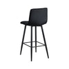 Set of 2 Black Velvet Bar Stools Breakfast Pub Chair Kitchen 65 cm Seat High