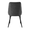 2pcs Faux Leather Cushioned Dining Chairs Set Metal legs Restaurant Chair Grey