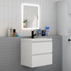 600mm White Bathroom Vanity Unit with Basin Sink Storage Wall Hung Cabinet Flat