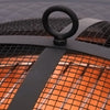 Fire Pit Table Round Metal Firepit Heater w/ BBQ Grill Shelf, Spark Screen,Poker