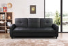Sofa Bed Faux Leather with Cup holder and Armrests 3 Seater Black Brown Ash Grey