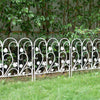 5PCS Elegant White Metal Steel Effect Garden Fence Panels Outdoor Lawn Border