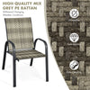 Set of 6 PE Wicker Stackable Chairs Garden Patio Armchairs Bistro Chair Seats