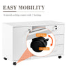 Rolling Wood Office Storage Cabinet Drawers Wheels File Cabinet Lockable Rolling