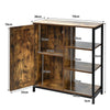 Industrial Storage Cabinet Freestanding Cupboard Sideboard w/ 3 Shelves & Door