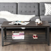 Industrial Coffee Table Vintage Retro End Table Living Room Furniture Mesh Shelf