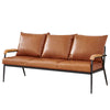 Modern 3-Seater Faux Leather Sofa Armchair Black/Cream/Brown Couches Living Room