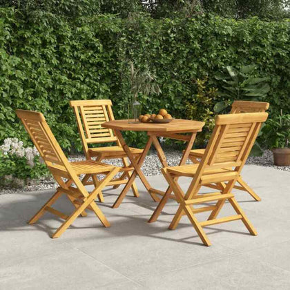 5 Piece Garden Dining Set Solid Wood Teak R0F1