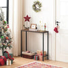 Wooden Free Standing Hallway Console Table Living Room Shelf Display Metal Legs
