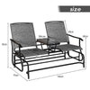 2 Seater Garden Swing Glider Lounge Chair Patio Rocking Armchair W/ Center Table