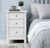 Osaka 3 Drawer Bedside Table - White