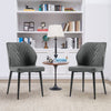 2 x Dining Chairs PU Set Padded Seat Metal Leg Kitchen Chair Home Office