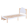 3ft Single Size Wooden Bed Frame Kids Bed with 2 Storage Drawers Cloud Headboard