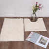 2 Piece Loop Bath Mat Ultra Soft Bathroom Rug Anti Slip Toilet Rug Pedestal Set