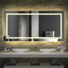 48x24in Rectangle Bathroom Mirror LED Vanity Dimmable Anti-Fog Makeup Wall Mount