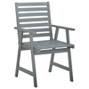 Outdoor Dining Chairs 4 pcs Grey Solid Wood Acacia Q8P0