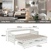 White Wooden Bed Frame Day Bed With Trundle And Large Storage Drawer Guest Bed