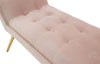 Window Seat Upholstered Bench Stool Blush Pink Fabric Chair Bedroom Living Room