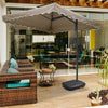 Garden Parasol Banana Cantilever Umbrella Crank Sun Shade Patio Outdoor W/ Base