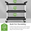 Rolling 3 Tier Serving Cart Kitchen Storage Trolley Utility Cart with Handles