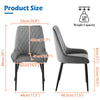 2pcs Faux Leather/Velvet Dining Chairs Soft Padded Metal Legs Restaurant Chair