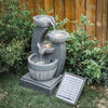 Garden Water Feature Fountain LED Light Outdoor Statue Decor Solar Powered Pump