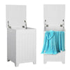 New Large Square Wooden Laundry Basket White Bathroom Bedroom Clothes Hamper UK