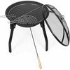 Folding Outdoor Garden Camping Beach Round Steel Fire Pit Patio Heater BBQ UK