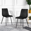 2x Black Velvet Dining Chairs Restaurant Chairs Modern Dining Room Furniture