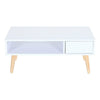 Coffee Tea Table Modern Open Shelf Storage Living Room Home Furniture w/ Drawer