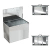 Lockable Outdoor Storage Box Garden Patio Galvanized Chest Lid Animal Feed Bins