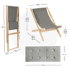 Foldable Beach Sling Chair Outdoor Garden Adjustable Lounging Chair with Cushion