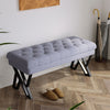 Long Seat Bench Dining Bench Chairs Soft Padded Metal Steel Legs Lounge Stool
