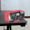 Digital Electronic Mirror Alarm Clock LED Night Light Bedside Wall Dual USB