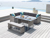 Rattan Corner Garden Furniture Set Patio Outdoor Dining Sofa Table & Bench