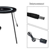 LED Glass Side End table With Wireless Charging Black Round Beside Table