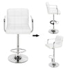 2× Bar Salon Beauty Stools Leather Breakfast Chair Swivel Gas Lift W/ Back & Arm