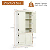 Freestanding Floor Cabinet Wooden Storage Organizer Chest with Adjustable Shelf
